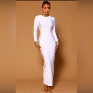 Maxi Dress- white/Gold